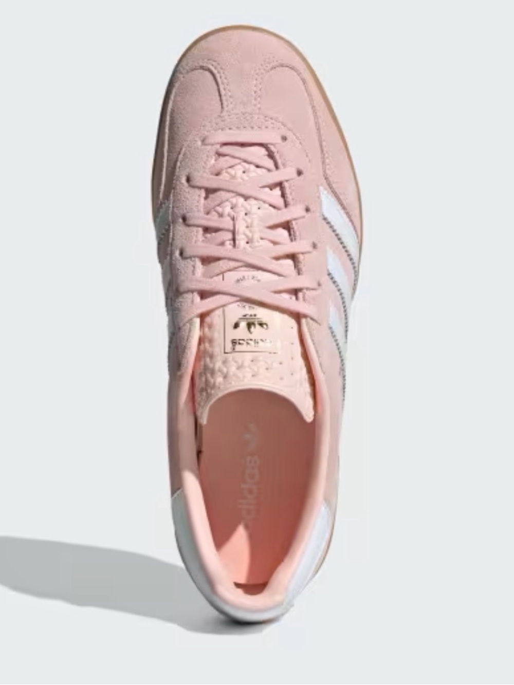 Adidas Gazelle Women’s Light Pink Suede Sneakers with White Stripes. - Picture 2 of 5